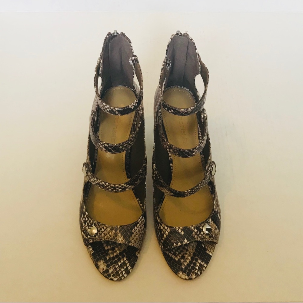 New Marc Fisher Snake Pattern Multi-Strap Heels, … - image 6